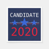 2024カスタム年の選挙に向けストライプたブルースター スタンダードカクテルナプキン (正面)