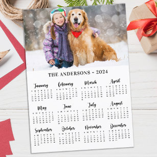 2024カスタム年フォトペットワンちゃん犬12ヶ月カレンダー シーズンカード