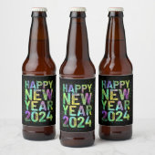 2024カラフル年明け ビールラベル (ボトル)