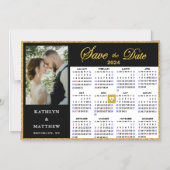 2024カレンエレガントダースクリプト写真の保存日付 マグネット招待状 (正面)