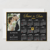 2024カレンエレガントダースクリプト写真の保存日付 マグネット招待状 (正面)