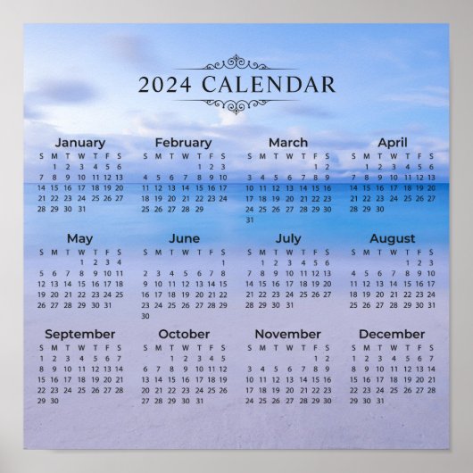 2024カレンエレガントダービーチの背景 |ポスター ポスター (正面)