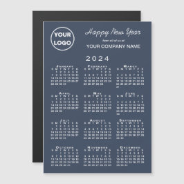2024カレンダビジネスロゴNavy Holiday Magnet