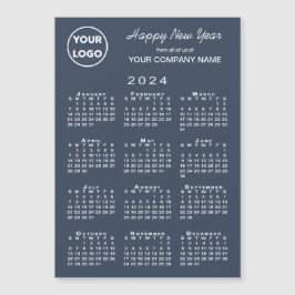 2024カレンダビジネスロゴNavy Holiday Magnet