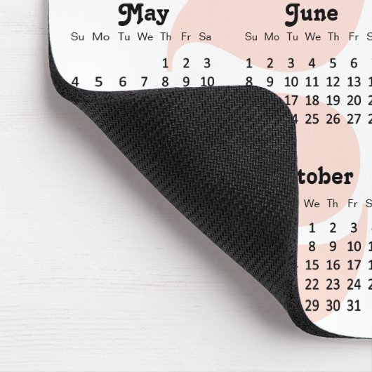 2024カレンダファミリー7フォトコラージピンクシンプル マウスパッド (コーナー)