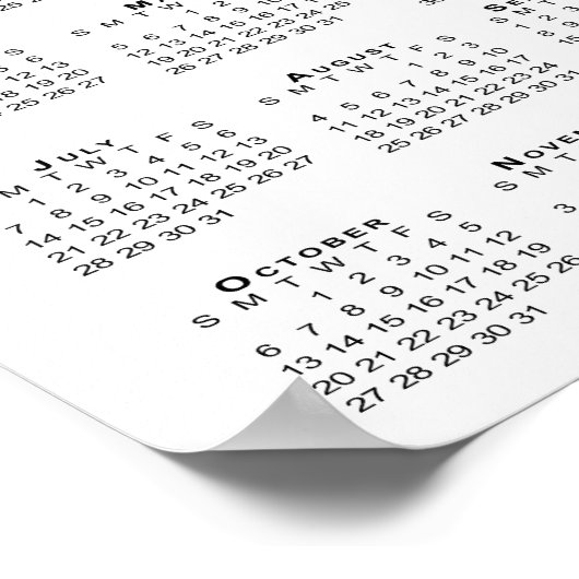 2024カレンダーのビジネスロゴと文字 ポスター (角)