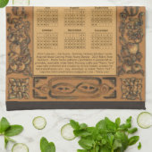 2024カレンダーウィンザーキャッスルグラインリングギボンズウッド キッチンタオル (折り畳み)