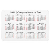 2024カレンダーカスタム文字黒赤白 マグネット (横)
