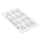 2024カレンダーカスタム文字黒赤白 マグネット (右側)