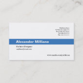 2024カレンダークラシックビジネスカードブルーストライプ 名刺 (裏面)