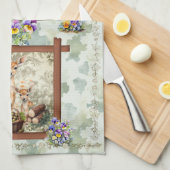 2024カレンダータオオルディアバックパンジーアカントリーグリーン キッチンタオル (四つ折り)