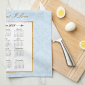 2024カレンダータオル神祝福アメリカ国旗のポピー キッチンタオル (四つ折り)