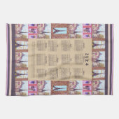 2024カレンダーパリエッフェルタワーポインティリスムアート キッチンタオル (横)