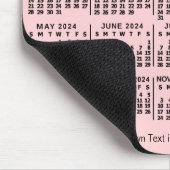 2024カレンダーパーソナライズされたピンク写真はっきりした名 マウスパッド (コーナー)