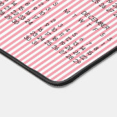 2024カレンダーピンク白ストライプバラ色 デスクマット (コーナー)