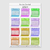 2024カレンダーファブリックフォント招待され マグネット招待状 (正面)