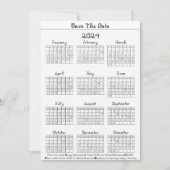 2024カレンダーファブリックフォント日付の保存 セーブザデート (正面)