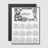 2024カレンダーファブリックフォント裁縫のフレーム (正面/裏面)