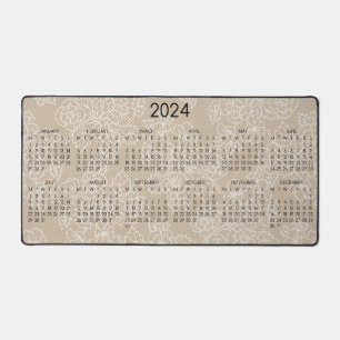 2024カレンダーフローラレースクラフト写真イメージ デスクマット