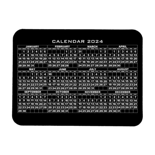 2024カレンダーマグネットブラック マグネット (横)