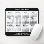 2024カレンダーミニマル白黒カスタム文字 マウスパッド (マウス)