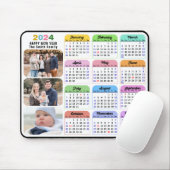 2024カレンダーミニマル3家族の写真カラフル マウスパッド (マウス)