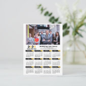 2024カレンダーモダン金ゴールド黒企業の写真 シーズンポストカード (スタンド正面)