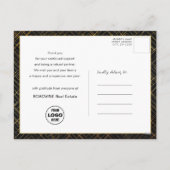 2024カレンダーモダン金ゴールド黒企業の写真 シーズンポストカード (裏面)