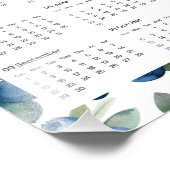 2024カレンダーヴィンテージブルーベリー水彩 フォトプリント            (角)