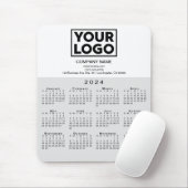 2024カレンダー会社のロゴと文字灰色の白 マウスパッド (マウス)