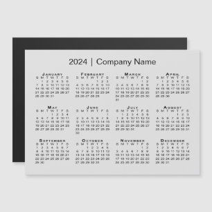 2024カレンダー会社名グレーマグネット