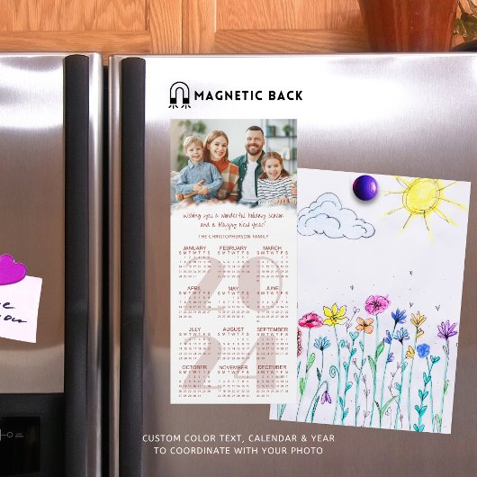 2024カレンダー写真カスタム色クリスマスカード