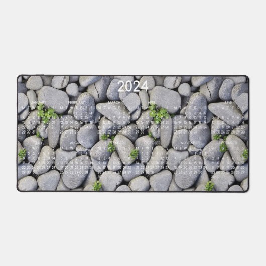 2024カレンダー国素朴自然ロック写真 デスクマット (正面)