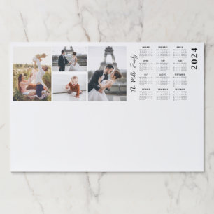 2024カレンダー家族の写真コラージュ ペーパーパッド