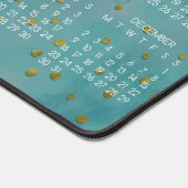 2024カレンダー水彩ターコイズゴールデンドット デスクマット (コーナー)