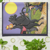 2024カレンダー眠い中空ヘッドレスホースマン キッチンタオル (折り畳み)