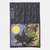 2024カレンダー眠い中空ヘッドレスホースマン キッチンタオル (縦)