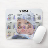 2024カレンダー米国の祝日フルフォトミニマリスト マウスパッド (マウス)