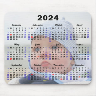 2024カレンダー米国の祝日フルフォトミニマリスト マウスパッド