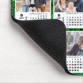 2024カレンダー緑のグリッターファミリーフォトコラージュ マウスパッド (コーナー)