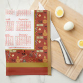 2024カレンダー辰年中国ののお気に入り キッチンタオル (四つ折り)