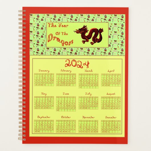 2024カレンダー辰年 プランナー手帳 (正面)