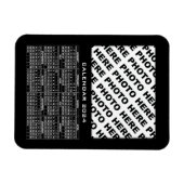 2024カレンダー追加1枚の写真マグネットブラック マグネット (横)