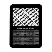 2024カレンダー追加1枚の写真マグネットブラック マグネット (縦)