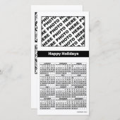 2024カレンダー追加4枚フォトカードのシンプル白黒 シーズンカード (正面/裏面)