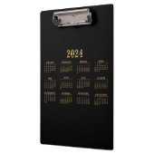 2024カレンダー黒/金ゴールド クリップボード (左)
