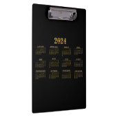 2024カレンダー黒/金ゴールド クリップボード (右)