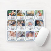 2024カレンダー12ファミリーフォトコラージュ米国の休日 マウスパッド (マウス)