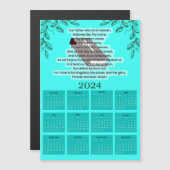 2024カレンダー – クリスチャン祈りの言葉磁気カード (正面/裏面)