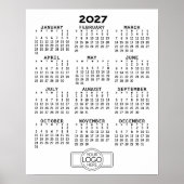 2024カレンダー - シンプルな黒と白のデザイン ポスター (正面)